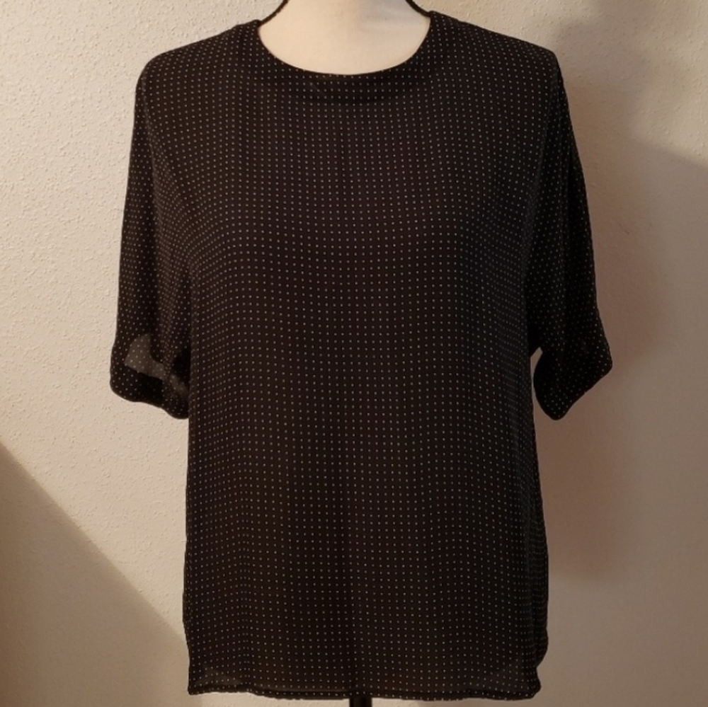 LINDA ALLARD for Ellen Tracy Black Silk Blouse